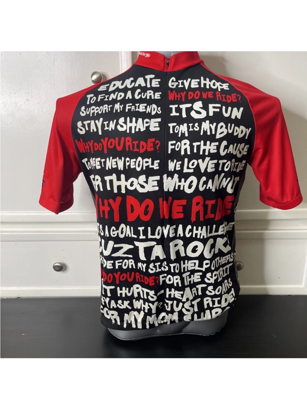 Vtg Sugoi Why Do We Ride Cycling Jersey XL MS Awareness Full Zip Bike Graffiti